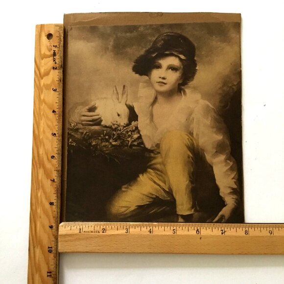 SIR HENRY RAEBURN Boy with Rabbit Photo Print Framed Rustic Cottagecore Wall Art - Picture 6 of 9